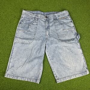 Y2K Vintage Don Blue Light Wash Denim Carpenter Skater Hip Hop Jean Shorts Sz 40